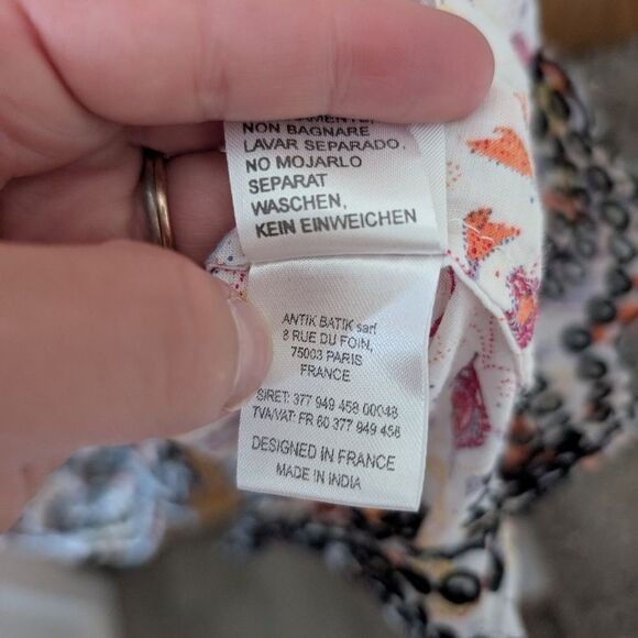 Anthropologie Antik Batik Samsa Eyelet Embroidered Floral Tiered Dress Size M - Picture 10 of 11